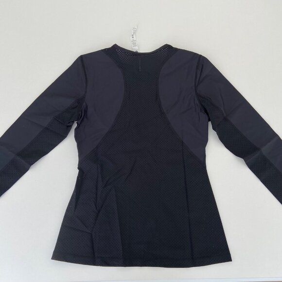 Karma Athletics Womens Black Long-Sleeve Perforated Activewear Top Size Small - Picture 11 of 16